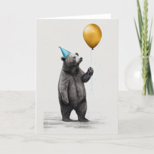 Birthday Card with Bear Folded Greeting Card