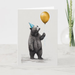 Birthday Card with Bear Greeting Card