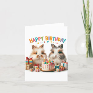 Birthday card with bunnies