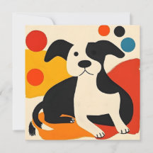 Birthday card With Colorful Puppy Design
