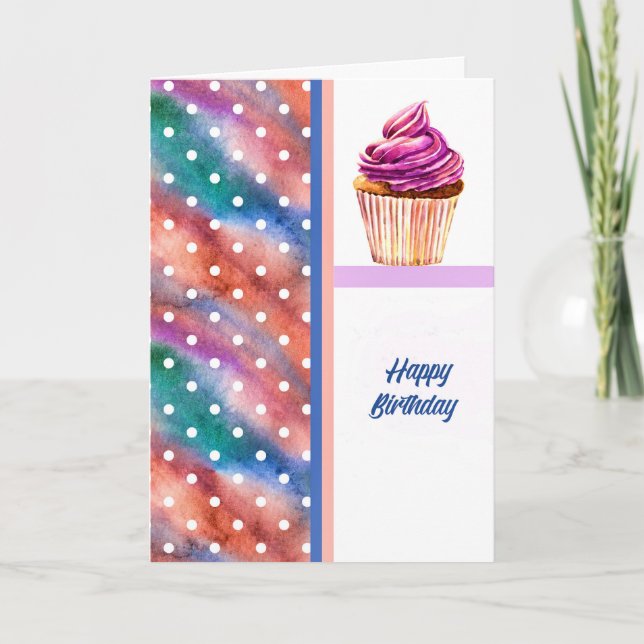 Birthday Card with Cupcake (Front)