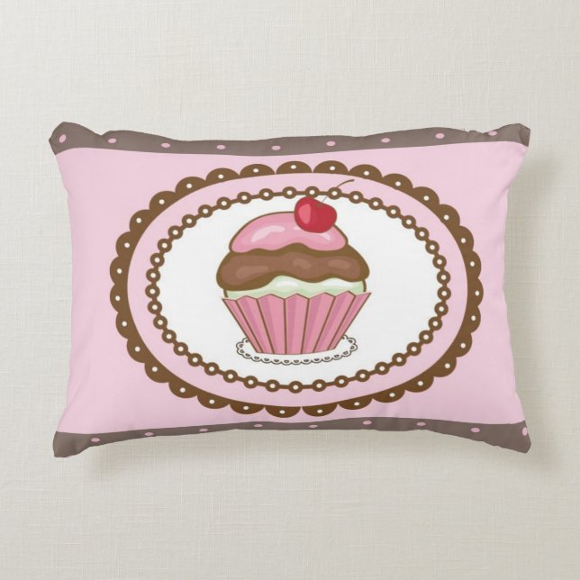 Birthday card with cupcake accent pillow (Front)