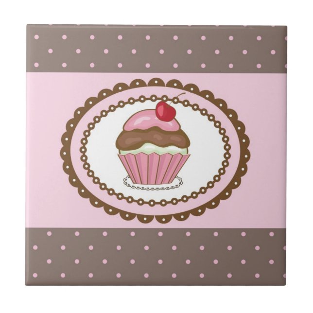 Birthday card with cupcake tile (Front)