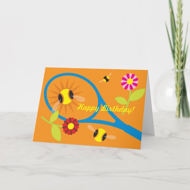 Birthday card with cute tennis design (Front)