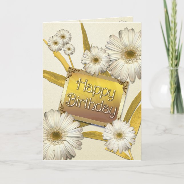 Birthday card with daisies (Front)