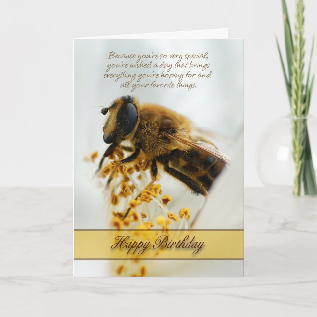Birthday Card With Drone Fly (Eristalis tenax) (Front)