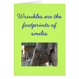 Birthday Card with Elephant Wrinkles