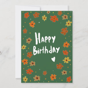 Birthday card with floral design