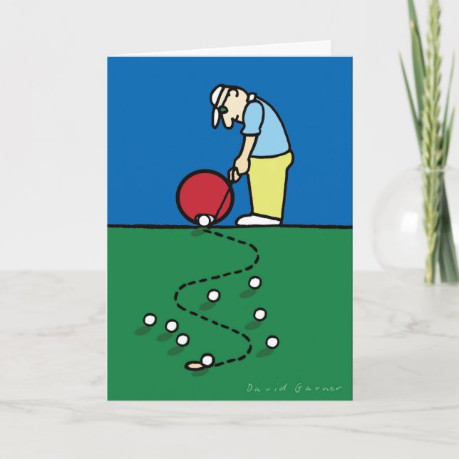 Birthday card with golfer illustration (Front)