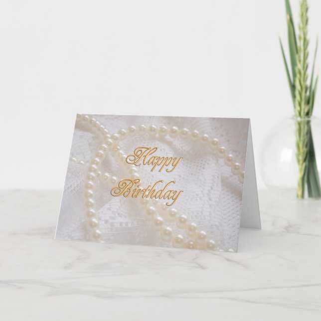 Birthday card with pearls (Front)