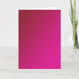 Birthday card with repeating self-coloured text