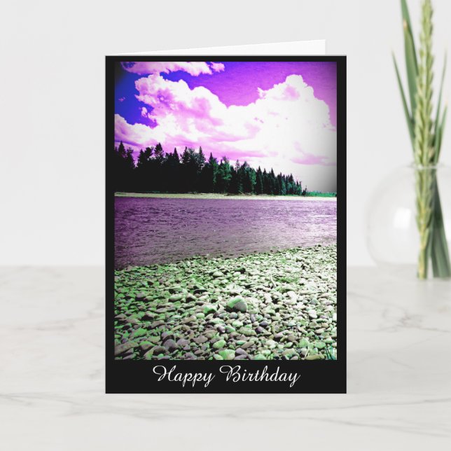 Birthday Card with River Photograph (blank inside) (Front)