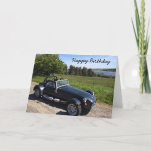 Birthday card with sports car