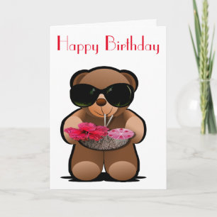 Birthday card With Teddy Bear Design