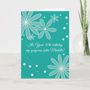 Birthday Card with Turquoise Flower