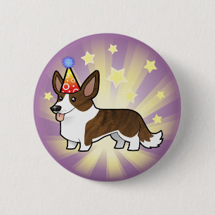 Birthday Cardigan Welsh Corgi 2 Inch Round Button