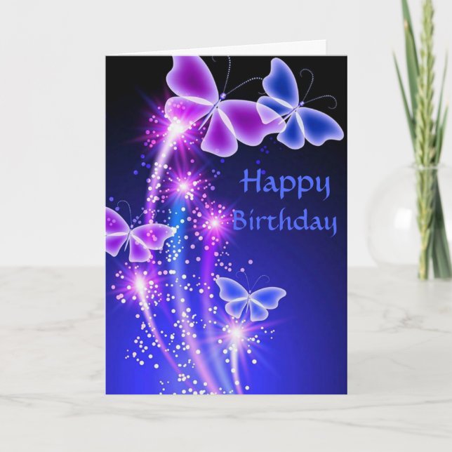 Birthday Cards: Butterfly Kisses Card (Front)