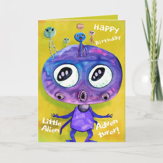 Birthday Cards for Kids Who Love The aliens most (Front)