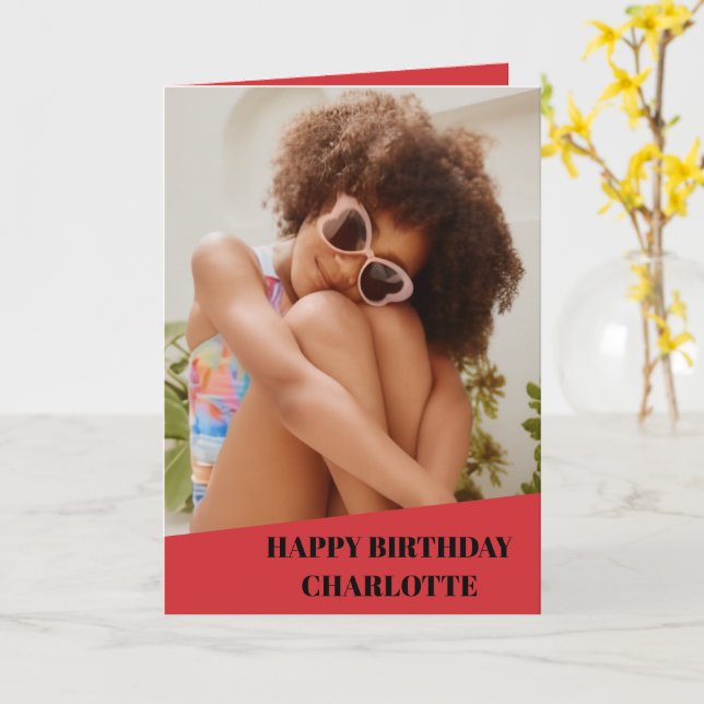 Birthday Cards Simple Personalized Photo Gift (Yellow Flower)
