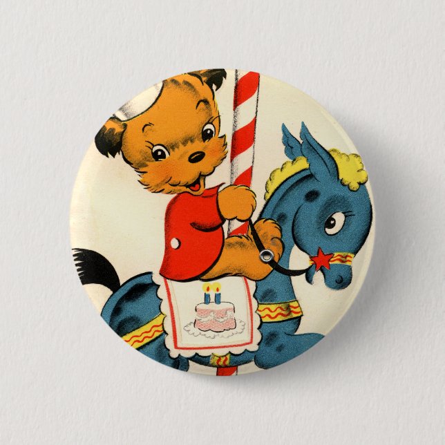 Birthday Carousel 2 Inch Round Button (Front)
