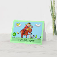 Birthday Cartoon Caricatures of Girl on Horse