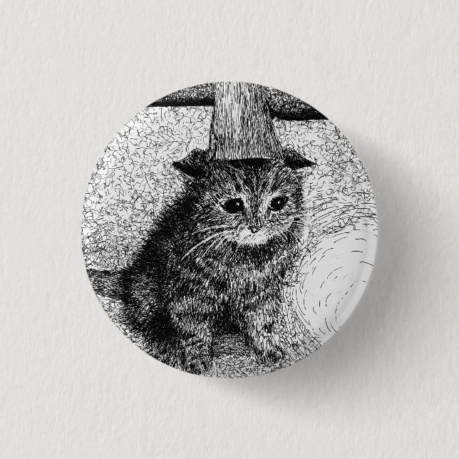 Birthday Cat 1 Inch Round Button (Front)