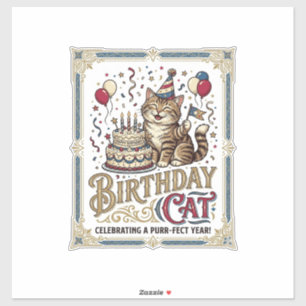 Birthday Cat Cat Birthday Age Vintage Vector Art S
