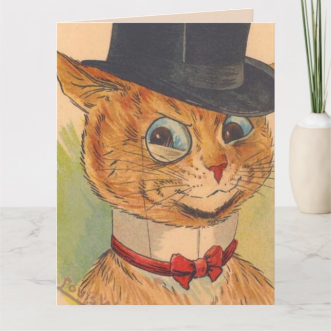 BIRTHDAY CAT DAD GREETING CARD (Front)
