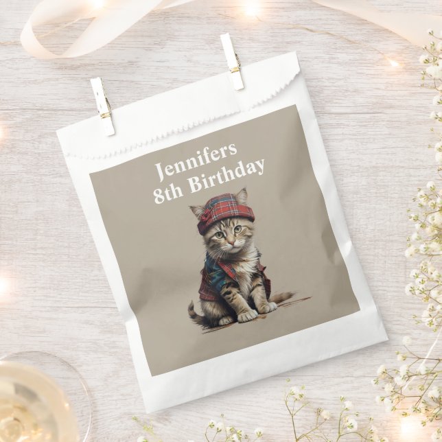 birthday cat in scottish Disguise  Favour Bag (Clipped)