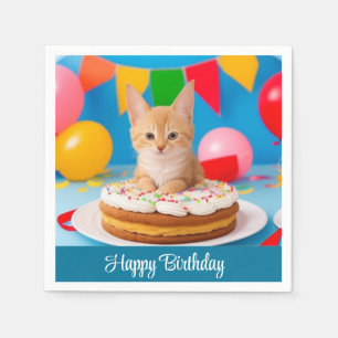 Birthday Cat Napkin