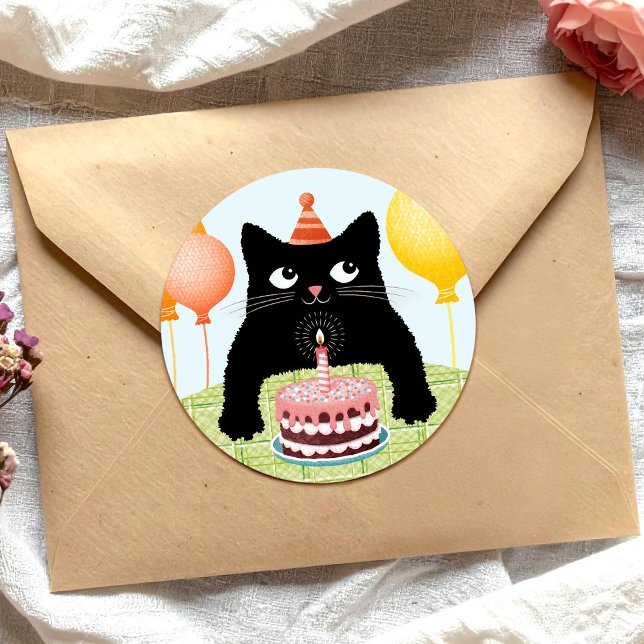 Birthday cat sticker with cake (Creator Uploaded)