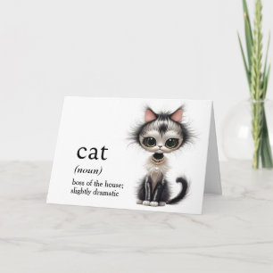 Birthday Cat With Pearl Necklace  Card