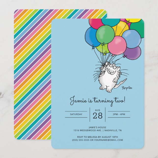 BIRTHDAY CATS by Sandra Boynton Invitation (Front/Back)