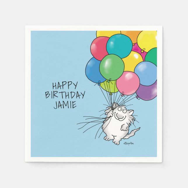 BIRTHDAY CATS by Sandra Boynton Napkins (Front)