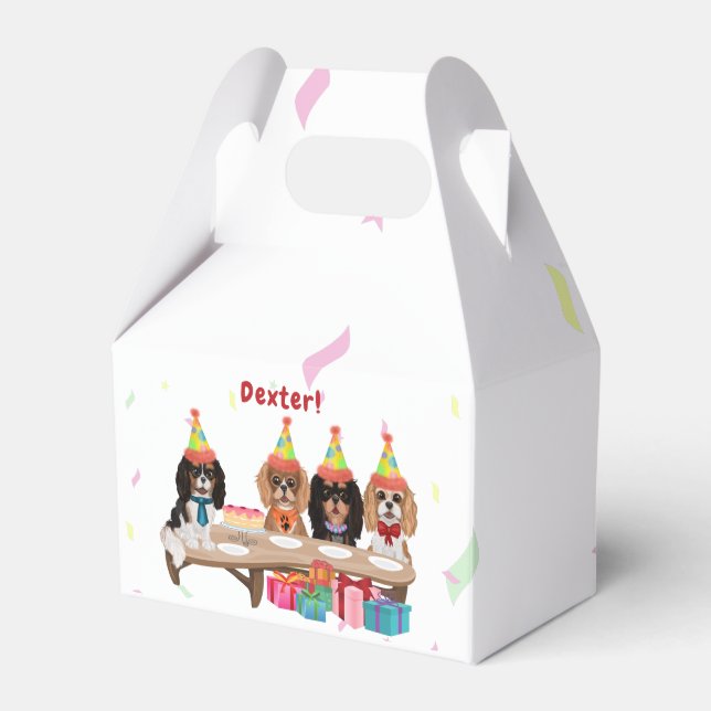 Birthday Cavalier King Charles Spaniel   Grocery B Favor Box (Front Side)