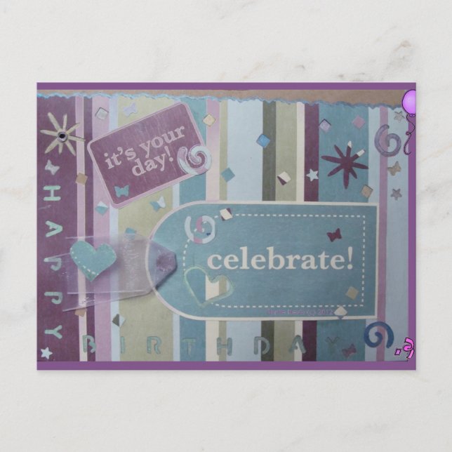 Birthday Celebrate | Blue Beach Song™ Postcard (Front)