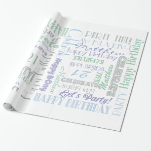 Birthday Celebration! Cool Custome NAME and AGE Wrapping Paper