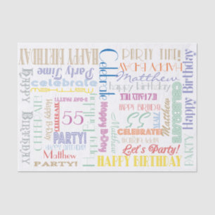 Birthday Celebration! Fontography NAME and AGE Tissue Paper