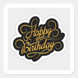 Birthday Celebration Gift Wrap Square Sticker