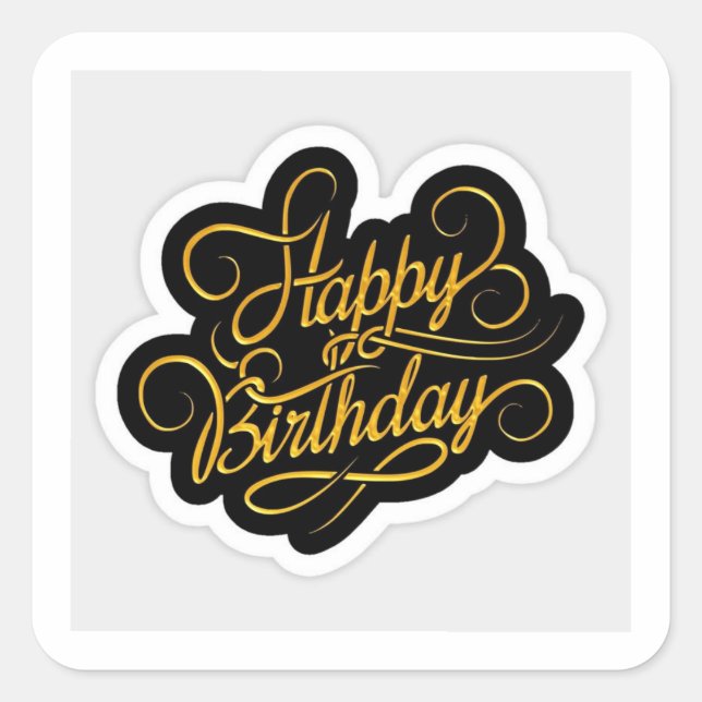Birthday Celebration Gift Wrap Square Sticker (Front)
