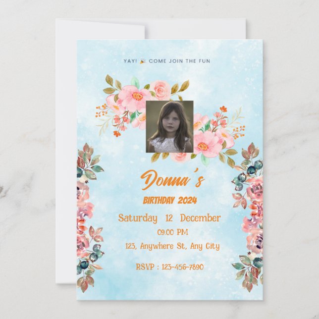 birthday celebration invitation (Front)