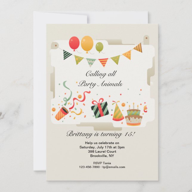 Birthday Celebration Invitation (Front)