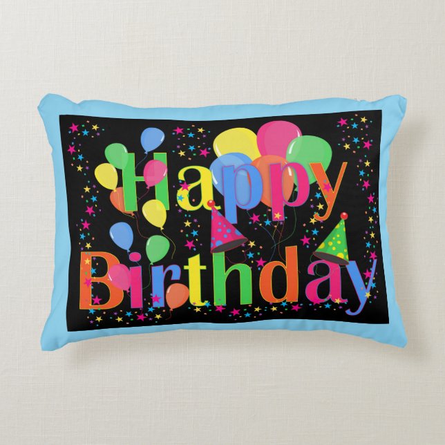 Birthday Celebration. It's party time! Accent Pillow (Front)
