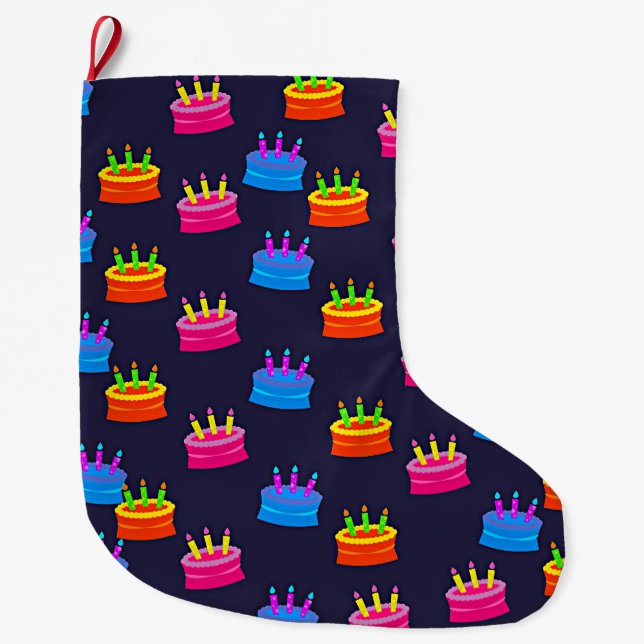 Birthday Celebration Large Christmas Stocking (Front)