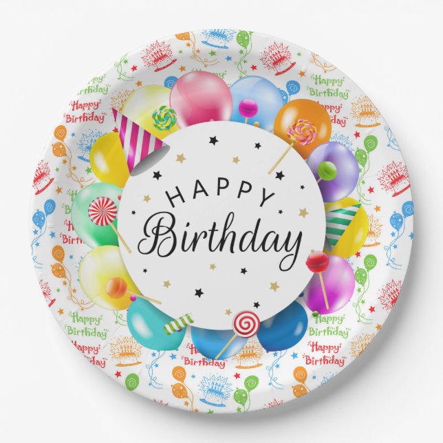 Birthday Celebration Paper Plate (Front)