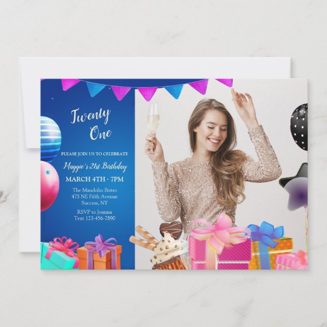 Birthday Celebration Photo Invitation (Front)