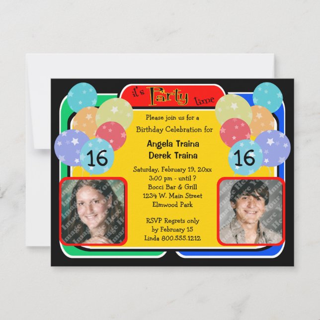 Birthday Celebration Photo Invitation (Front)