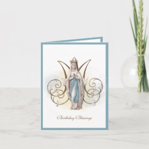 Birthday Celebration Virgin Mary Lourdes Card