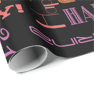 Birthday Celebration! Warm Custom NAME and AGE Wrapping Paper
