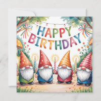 Birthday Celebration with a Group of Garden Gnomes